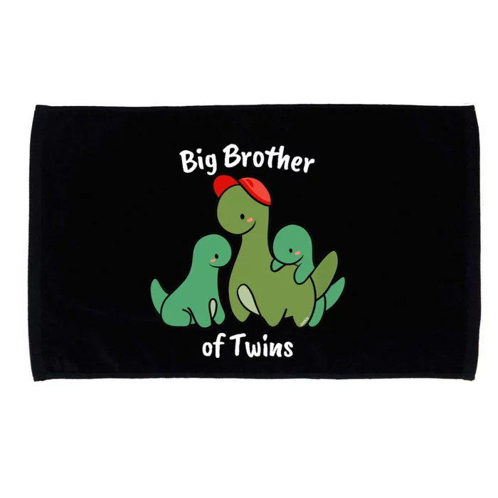 Big Brother of Twins Cute Dinosaur Siblings Microfiber Hand Towel