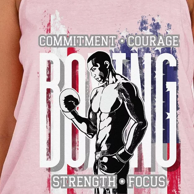 Boxing Women's Knotted Racerback Tank