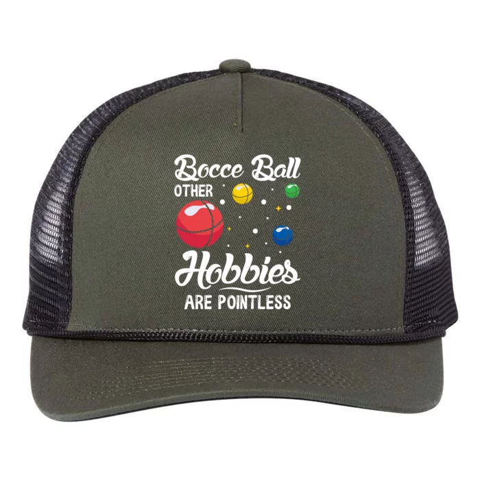 Bocce Ball Other Hobbies Are Pointless Bocce Ball Gift Retro Rope Trucker Hat Cap