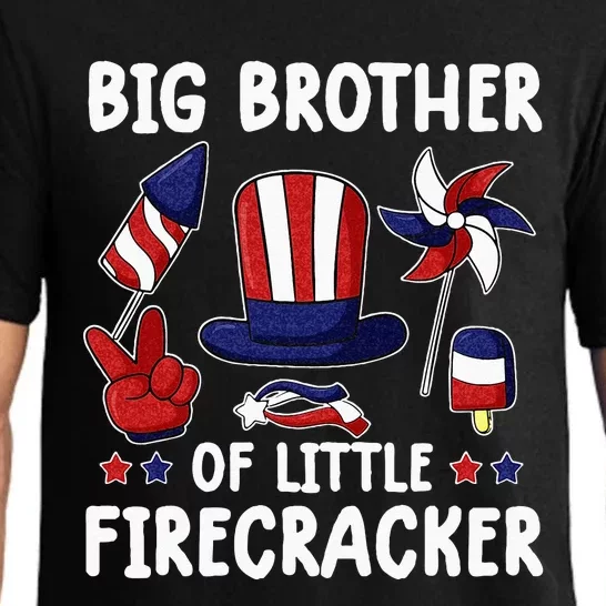 Big Brother Of The Little Firecracker 4th Of July Matching Pajama Set