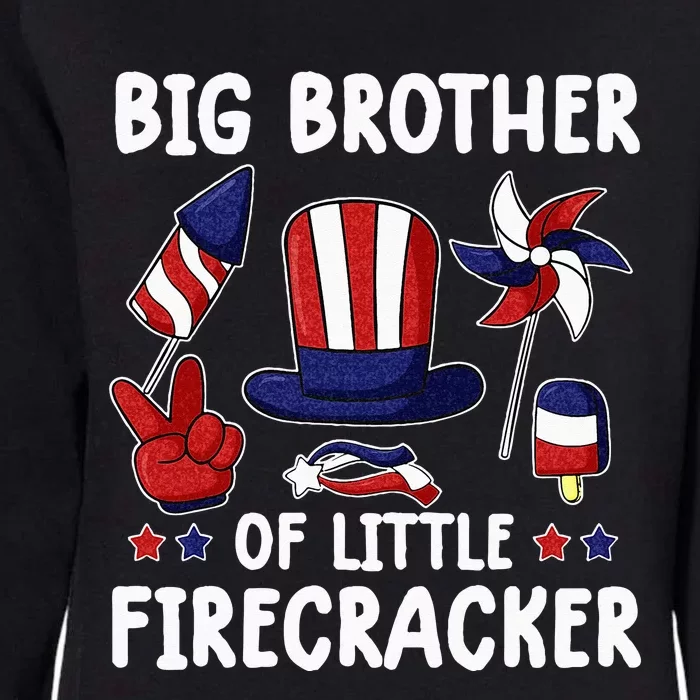 Big Brother Of The Little Firecracker 4th Of July Matching Womens California Wash Sweatshirt