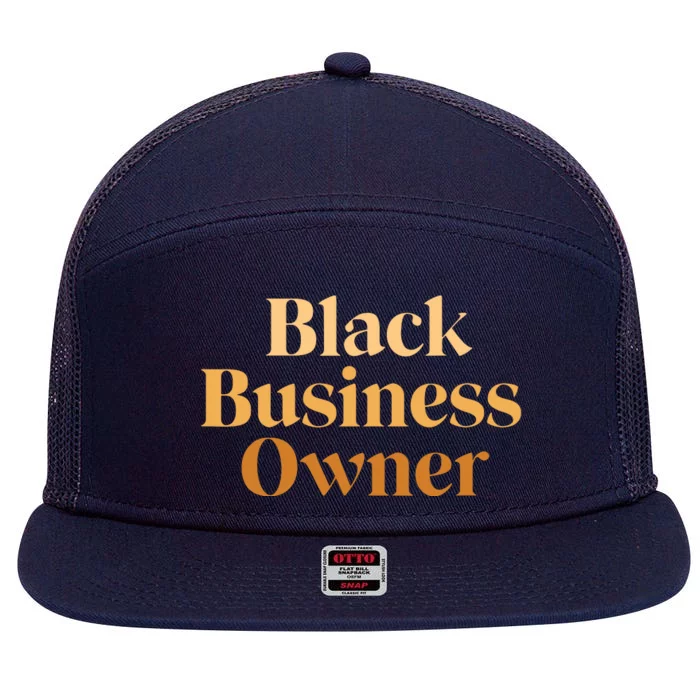 Black Business Owner For Women Entrepreneur CEO 7 Panel Mesh Trucker Snapback Hat