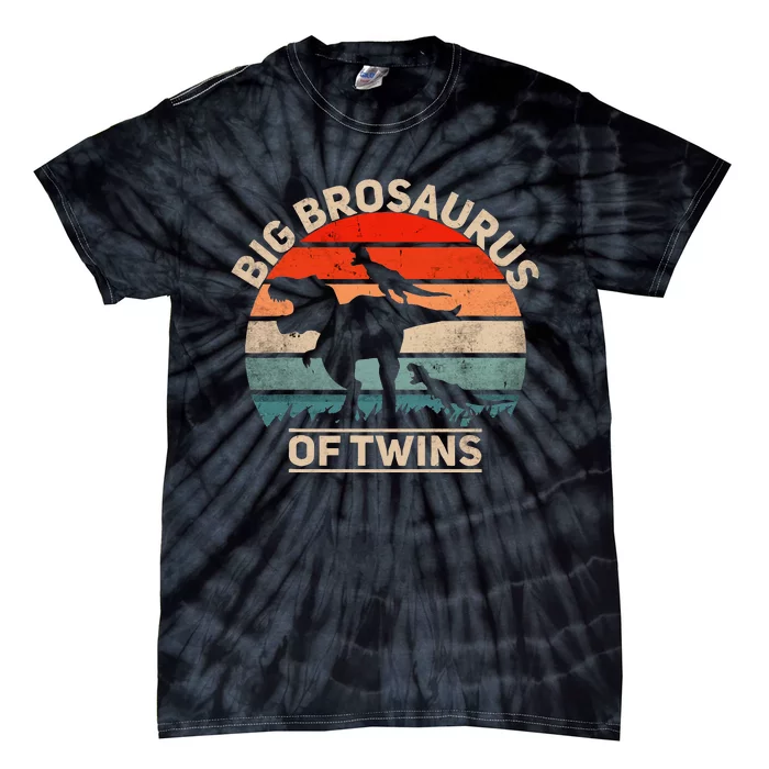 Big Brosaurus Of Twins Big Brother Of Twins Annonce Tie-Dye T-Shirt