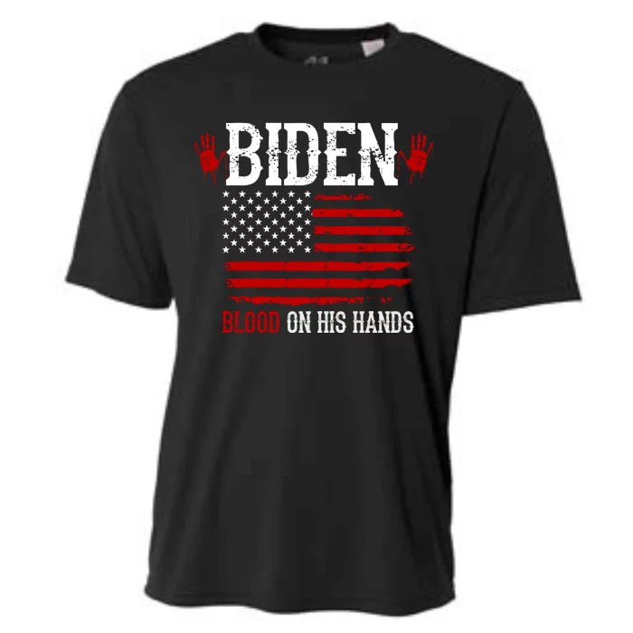 Biden Blood On His Hands Cooling Performance Crew T-Shirt