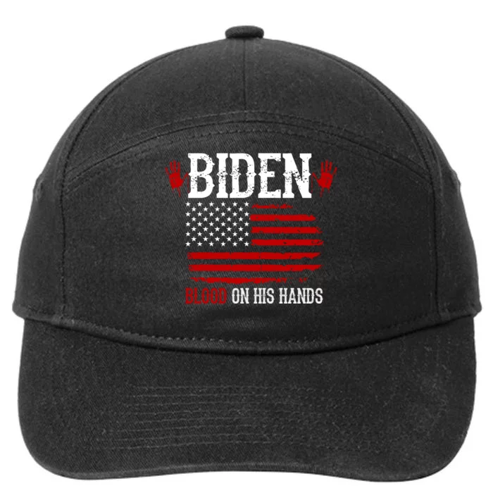 Biden Blood On His Hands 7-Panel Snapback Hat