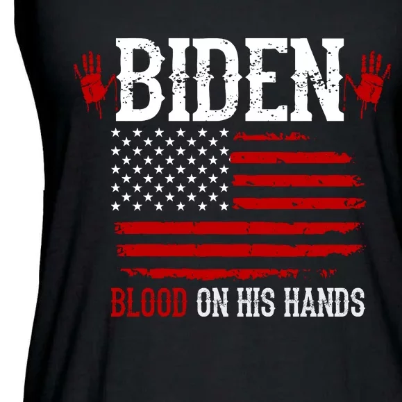 Biden Blood On His Hands Ladies Essential Flowy Tank