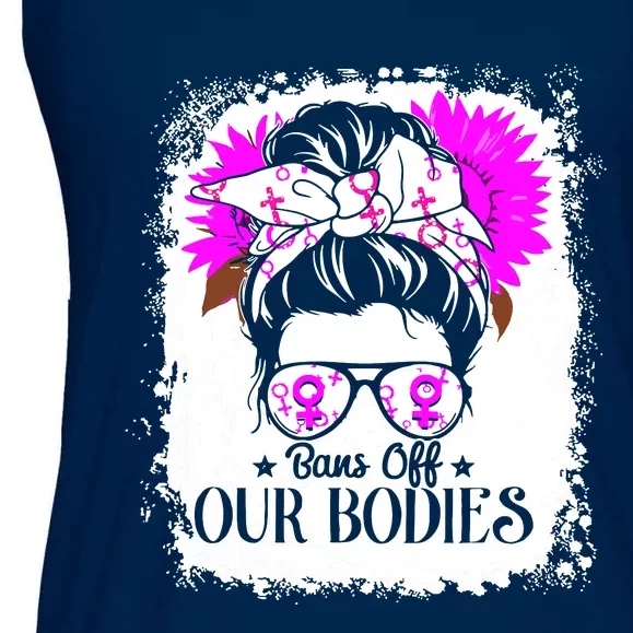 Bleached Bans Off Our Bodies Rights Female Choice Ladies Essential Flowy Tank