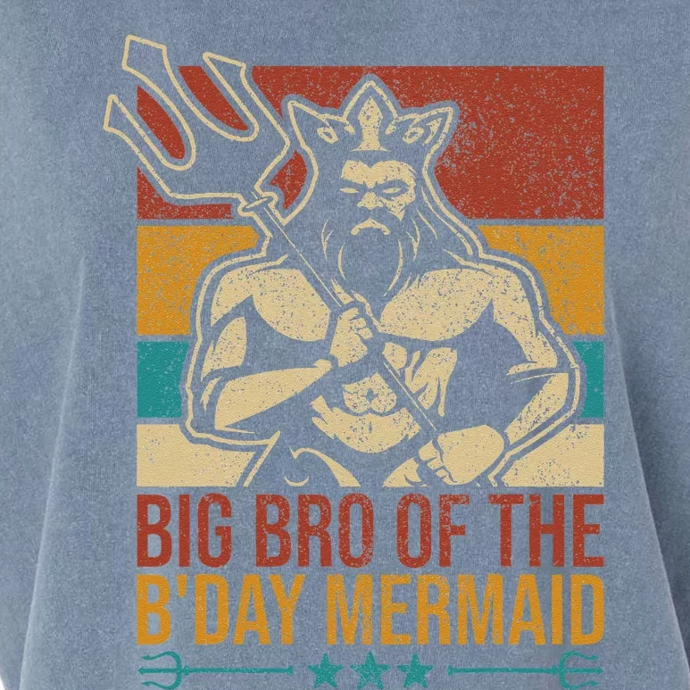 Big Bro Of The Birthday Mermaid Party Outfit Merman Brother Garment-Dyed Women's Muscle Tee