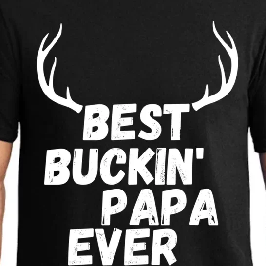 Best Buckin Papa Ever Antlers Funny Hunting Tee For Guys Gift Pajama Set