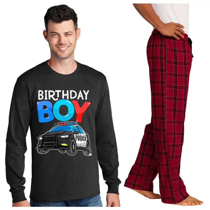 Birthday Boy Police Car Policeman Theme Birthday Long Sleeve Pajama Set