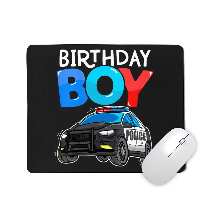 Birthday Boy Police Car Policeman Theme Birthday Mousepad