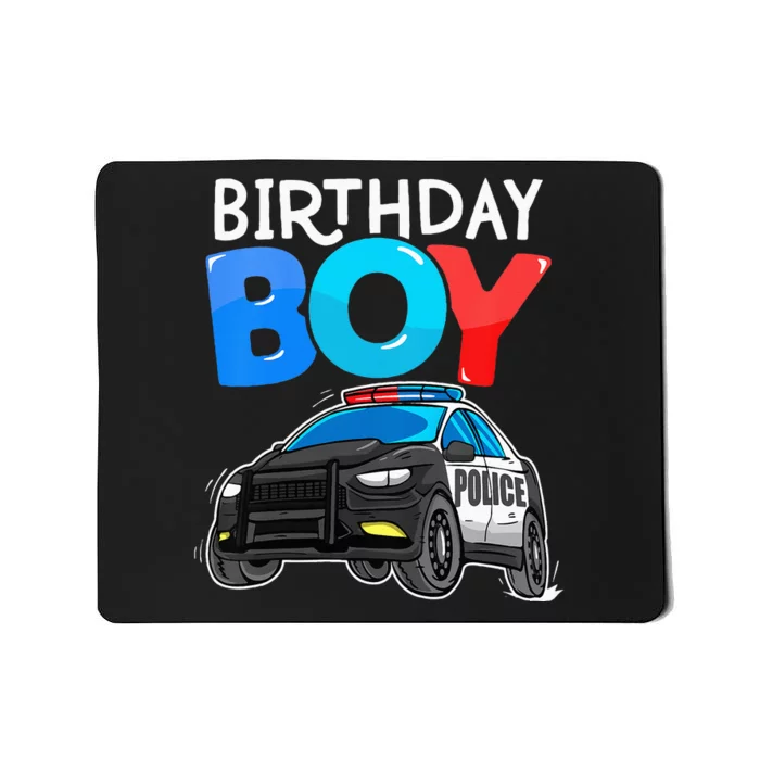 Birthday Boy Police Car Policeman Theme Birthday Mousepad