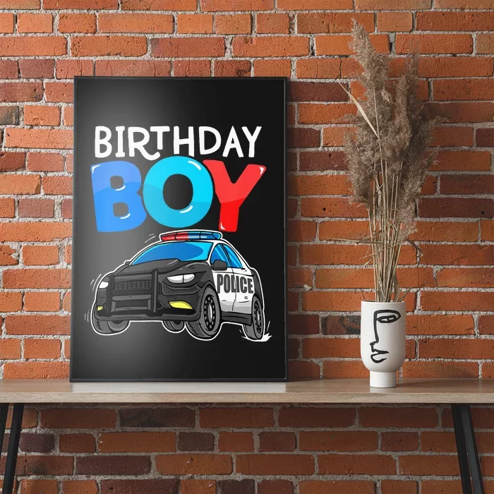 Birthday Boy Police Car Policeman Theme Birthday Poster