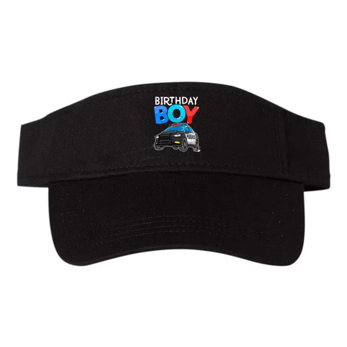 Birthday Boy Police Car Policeman Theme Birthday Valucap Bio-Washed Visor