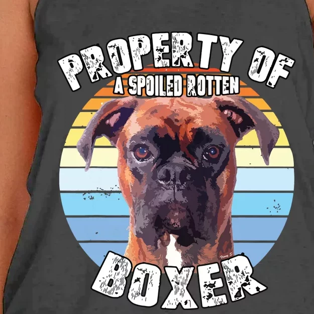 Boxer Brindle Property Of Women's Knotted Racerback Tank