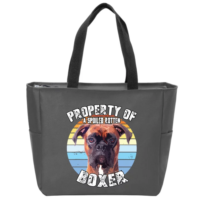 Boxer Brindle Property Of Zip Tote Bag