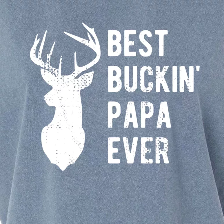 Best Buckin Papa Ever Funny Deer Hunter Gift Garment-Dyed Women's Muscle Tee