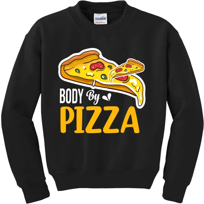 Body By Pizza Graphic Plus Size Shirt For Girl Boy Kids Sweatshirt