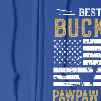 Best Buckin Pawpaw Ever Funny Gift Deer Hunter Cool Hunting Gift Full Zip Hoodie