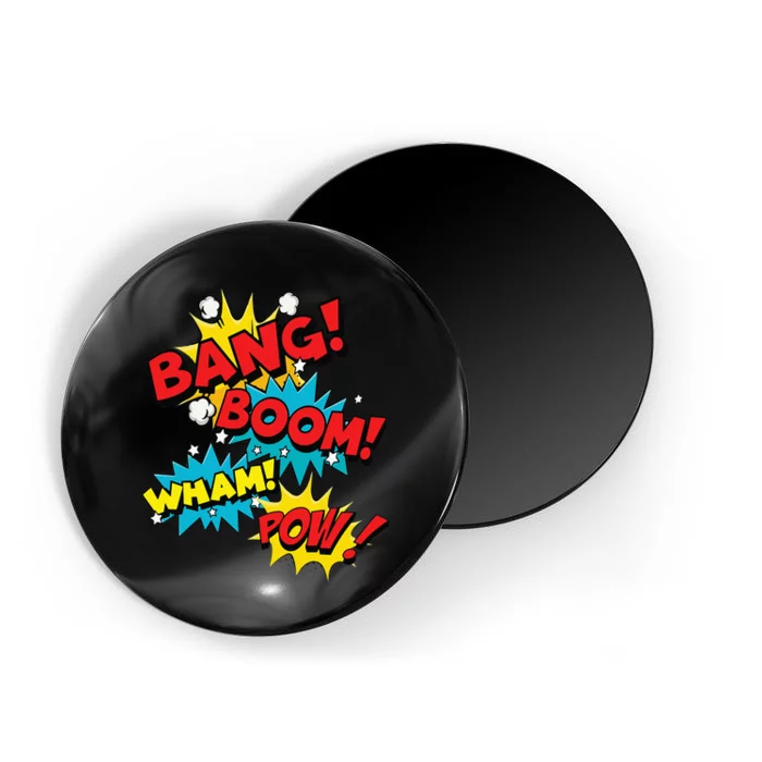 Bang Boom Pow Wham Comic Bubbles Magnet