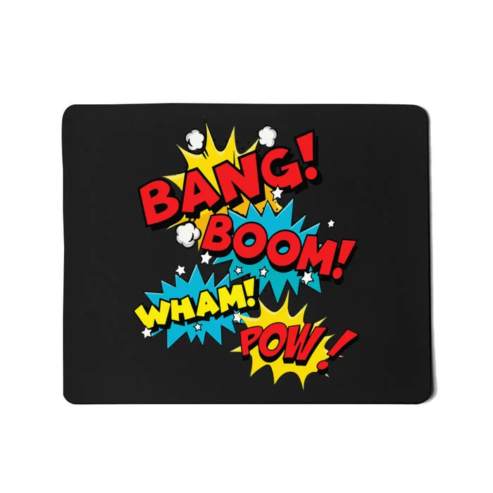 Bang Boom Pow Wham Comic Bubbles Mousepad