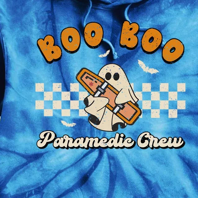 Boo Boo Paramedic Crew Retro Halloween Emt Spooky Ghost Team Gift Tie Dye Hoodie