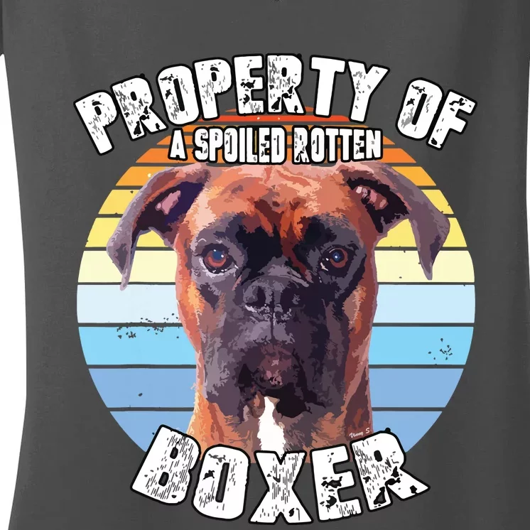 Boxer Brindle Property Of Women's V-Neck T-Shirt