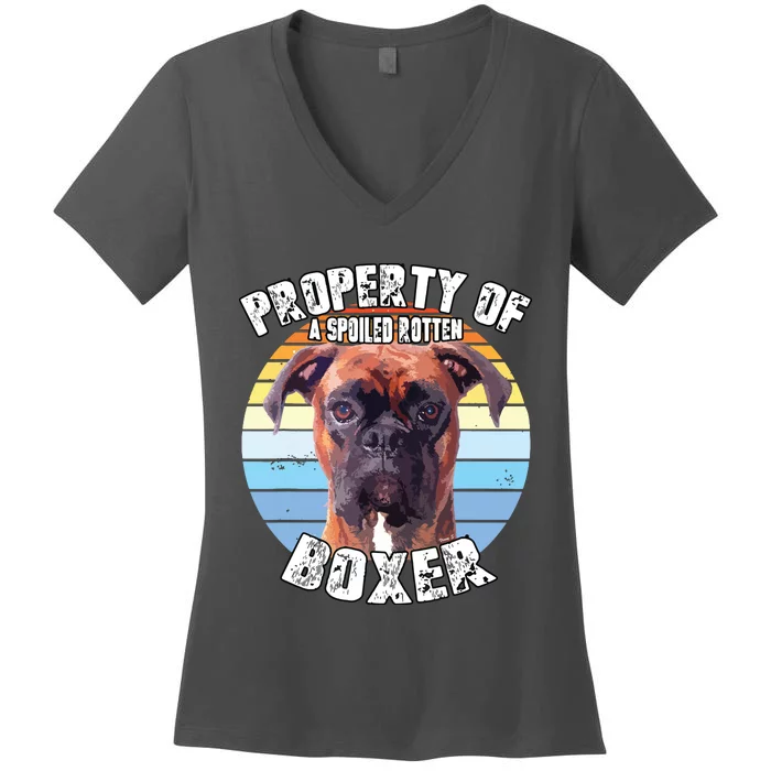 Boxer Brindle Property Of Women's V-Neck T-Shirt