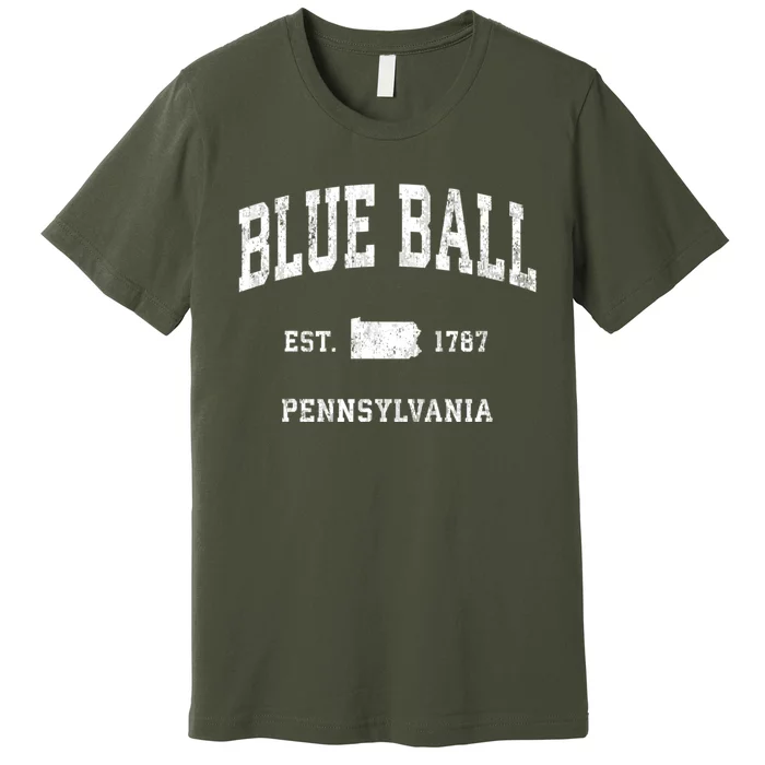 Blue Ball Pennsylvania Pa Vintage Athletic Sports Premium T-Shirt