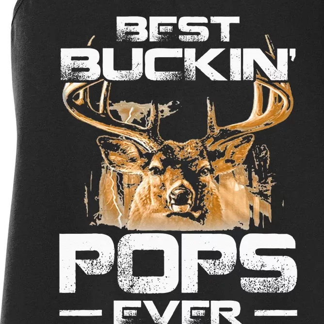 Best Buckin Pops Ever Deer Hunting Bucking Women's Racerback Tank