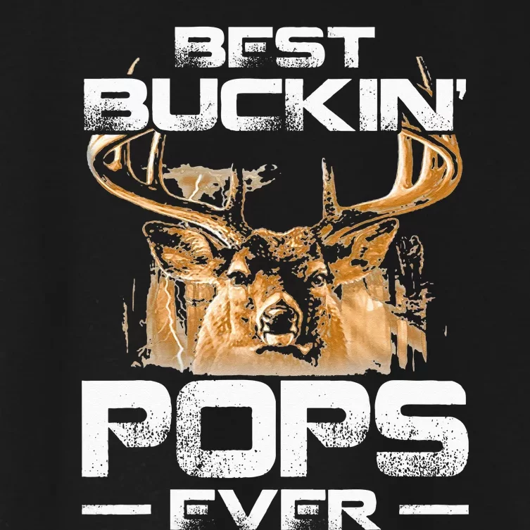 Best Buckin Pops Ever Deer Hunting Bucking Women's Crop Top Tee