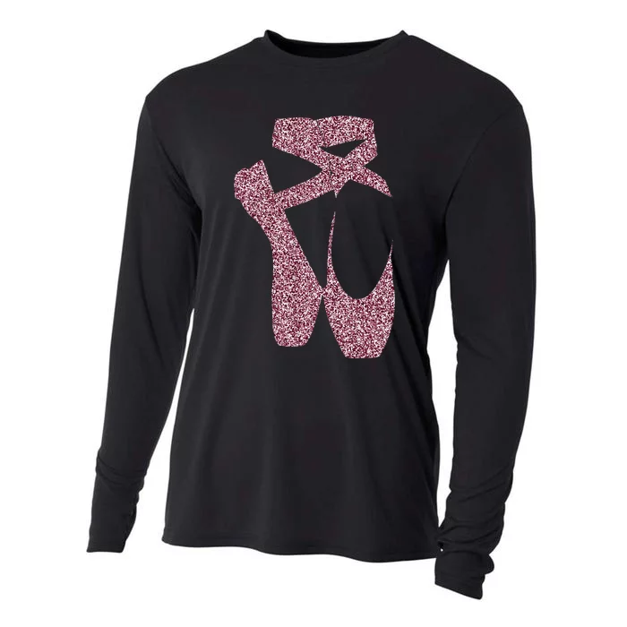 Ballet Ballerina Pointe Shoes Point Cooling Performance Long Sleeve Crew