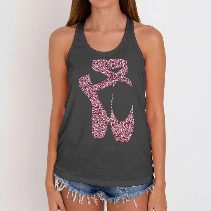 Ballet Ballerina Pointe Shoes Point Women's Knotted Racerback Tank