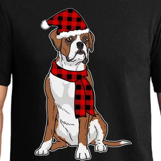 Boxer Buffalo Plaid Boxer Dog Lover Christmas Gift Pajama Set