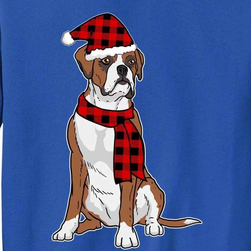 Boxer Buffalo Plaid Boxer Dog Lover Christmas Gift Tall Sweatshirt