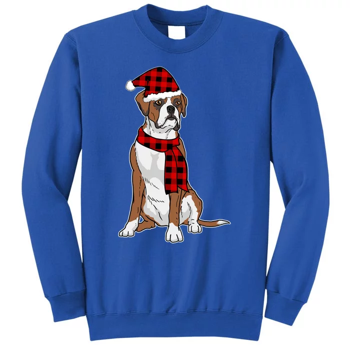 Boxer Buffalo Plaid Boxer Dog Lover Christmas Gift Tall Sweatshirt