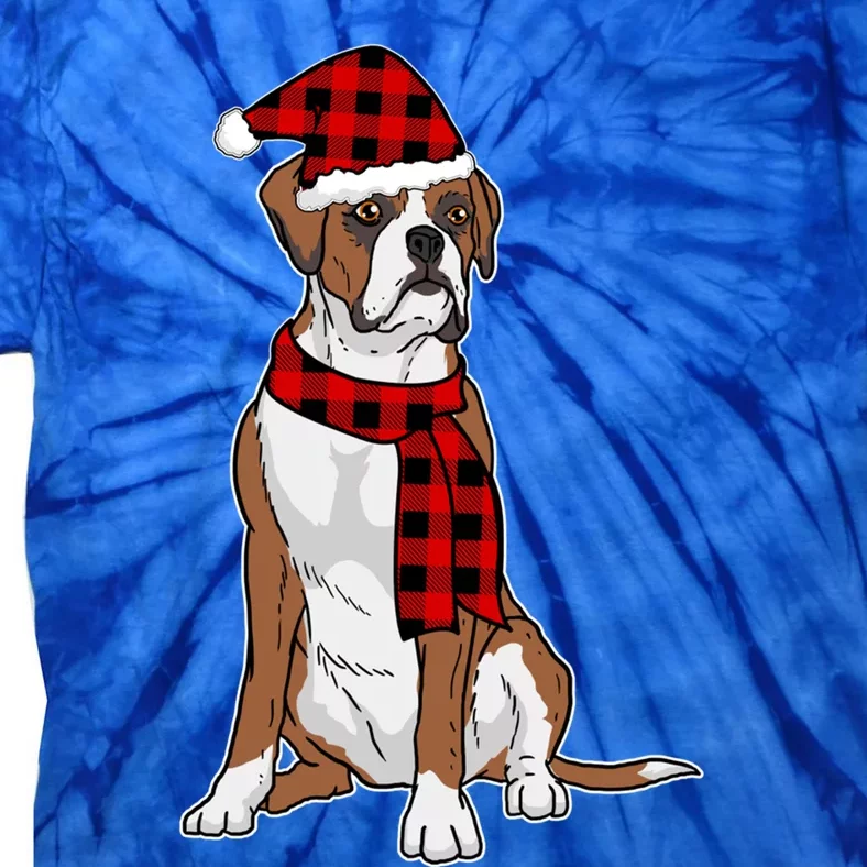 Boxer Buffalo Plaid Boxer Dog Lover Christmas Gift Tie-Dye T-Shirt