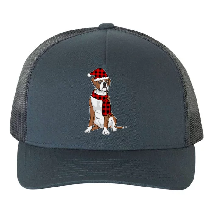 Boxer Buffalo Plaid Boxer Dog Lover Christmas Gift Yupoong Adult 5-Panel Trucker Hat