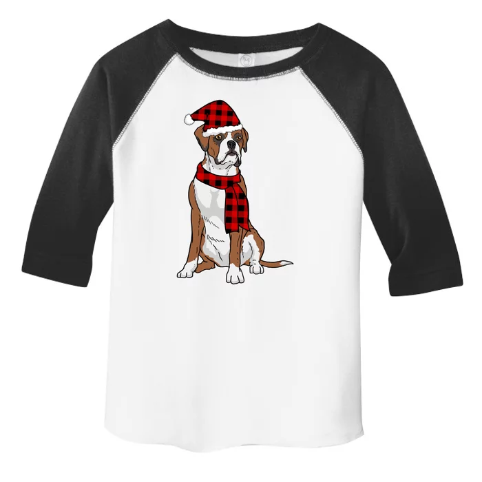 Boxer Buffalo Plaid Boxer Dog Lover Christmas Gift Toddler Fine Jersey T-Shirt