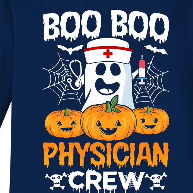 Boo Boo Physician Crew Halloween Doctor Healthcare Medical Funny Gift Baby Long Sleeve Bodysuit