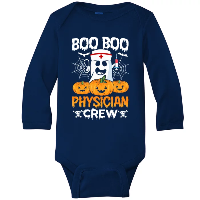 Boo Boo Physician Crew Halloween Doctor Healthcare Medical Funny Gift Baby Long Sleeve Bodysuit