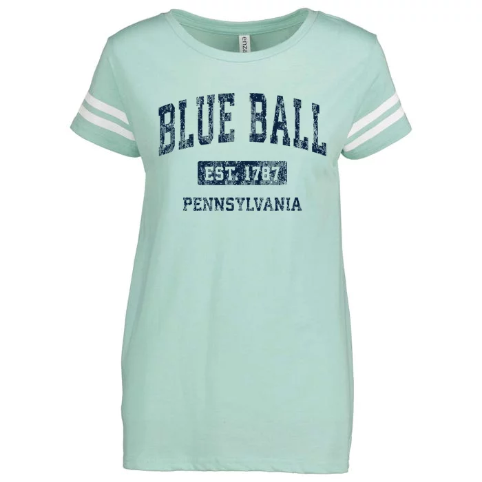 Blue Ball Pennsylvania PA Vintage Athletic Sports Design Enza Ladies Jersey Football T-Shirt