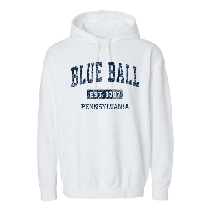 Blue Ball Pennsylvania PA Vintage Athletic Sports Design Garment-Dyed Fleece Hoodie