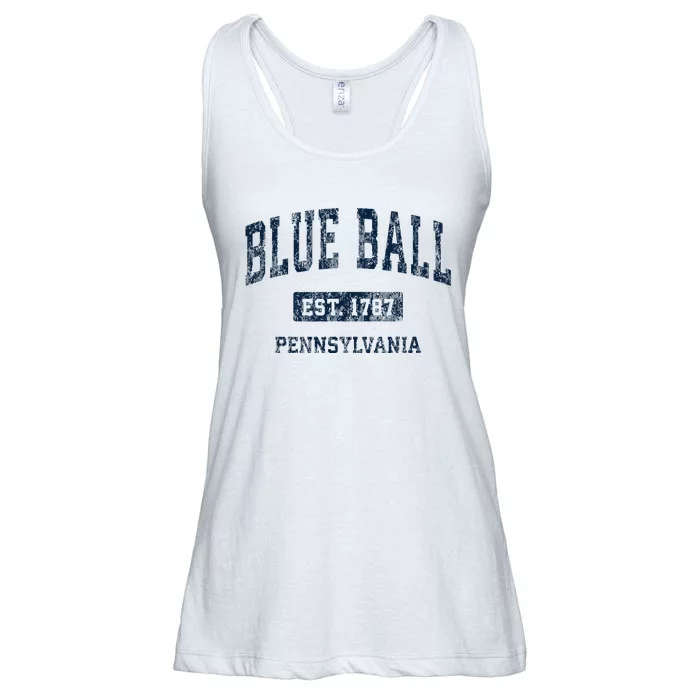 Blue Ball Pennsylvania PA Vintage Athletic Sports Design Ladies Essential Flowy Tank