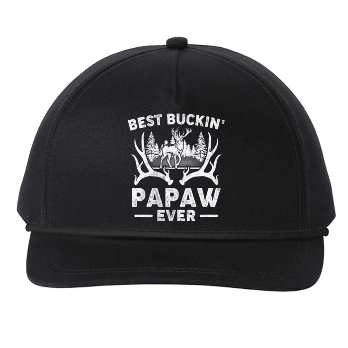 Best Buckin Papaw Ever Deer Hunting Fathers Day Great Gift Snapback Five-Panel Rope Hat