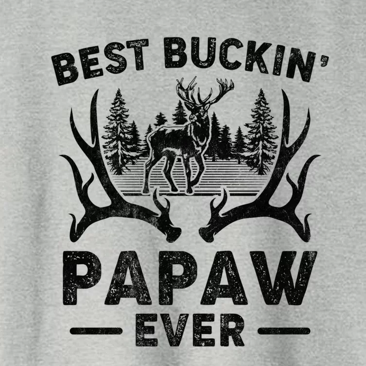 Best Buckin Papaw Ever Deer Hunting Fathers Day Great Gift Women's Crop Top Tee