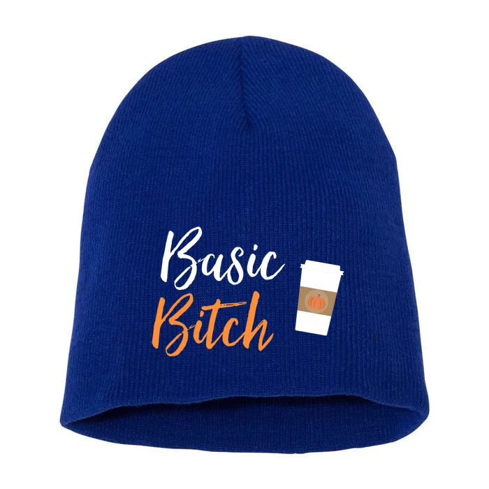 Basic Bitch Pumpkin Spice Latte Gift Short Acrylic Beanie