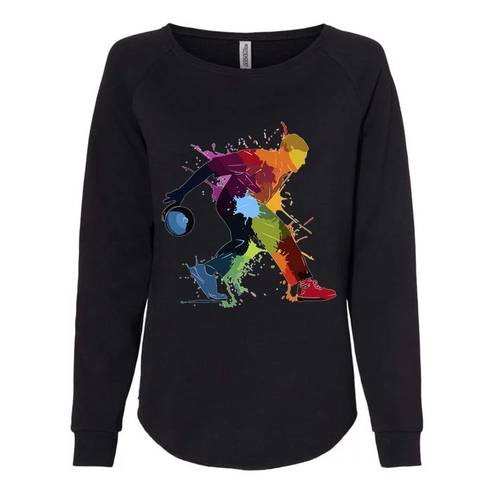 Bowling Bowler paint splash Womens California Wash Sweatshirt