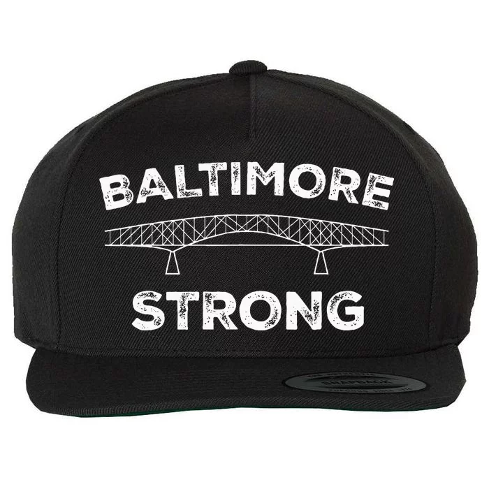 Baltimore Bridge Pray For Baltimore Wool Snapback Cap