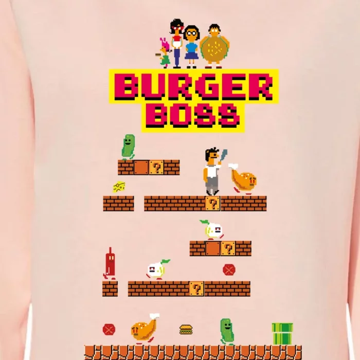 Burger Boss Pixel Art Womens California Wash Sweatshirt